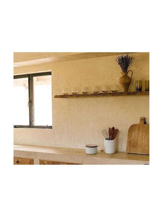 Andrea House Allgemeine Verwendung Glas mit Deckel Hölzernes Weiß 240ml 1 Stück