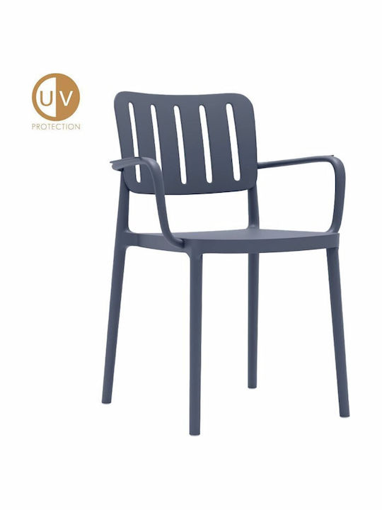 Scaun De Exterior Din Polipropilenă Milano Albastru 4 Bucăți 53x58x81,5 Cm