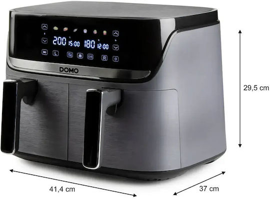 Domo Air Fryer cu Wi-Fi și Două Coșuri Detașabile 8l Negru