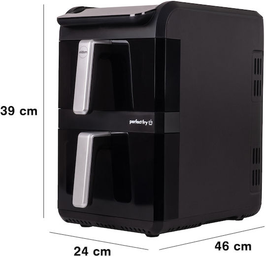 Eldom Air Fryer με Διπλό Αποσπώμενο Κάδο 10lt Μαύρο FR300