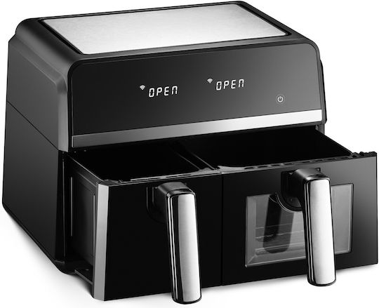 Mozano Home Mozano Home Heißluftfritteuse mit Wi-Fi & Doppelter Abnehmbarer Behälter 9l Schwarz