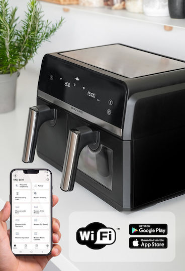 Mozano Home Mozano Home Heißluftfritteuse mit Wi-Fi & Doppelter Abnehmbarer Behälter 9l Schwarz