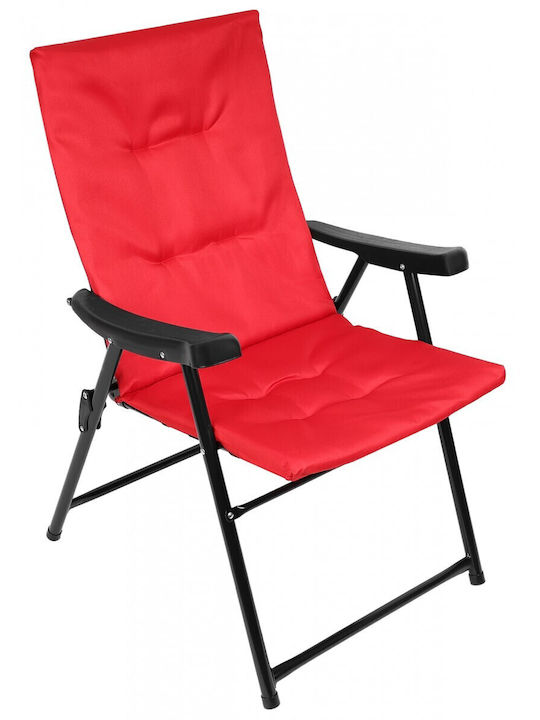 Outdoor Chair Metallic Red with Cushion 59x66x90cm