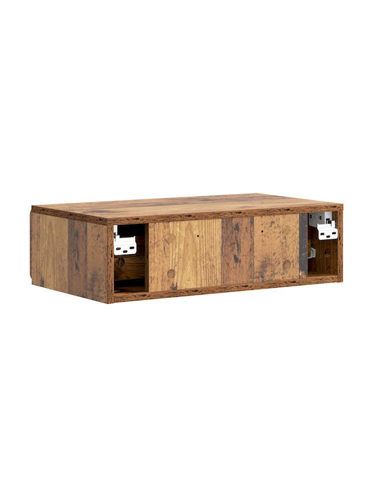 Wooden Bedside Table Brown 59x34.5x17cm