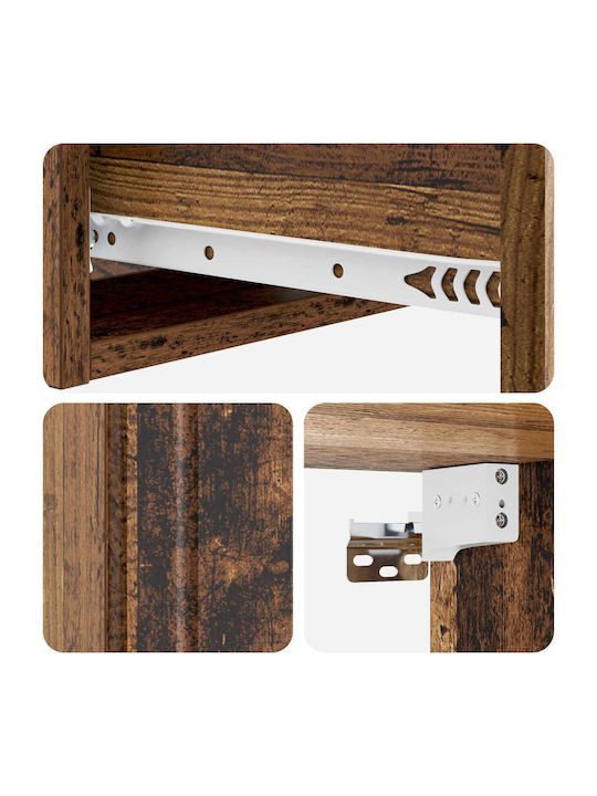 Wooden Bedside Table Brown 59x34.5x17cm