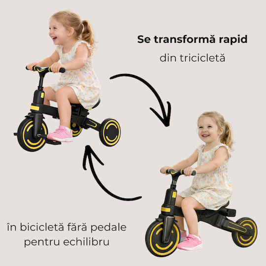 Kidizi Tricicletă Pliabilă și Transformabilă 5 în 1 Neagră