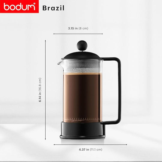 Bodum 1543-01 Brazil Coffee Press French Press 3 Cups 0.35l Black