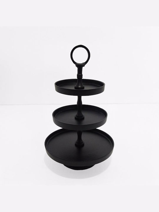 Liberta Μεταλλική Εταζέρα Μαύρη Ø20xY35cm Π20xΜ20xΥ35cm