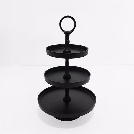 Liberta Μεταλλική Εταζέρα Μαύρη Ø20xY35cm Π20xΜ20xΥ35cm