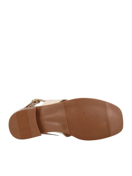 Leather Women's Flat Sandals White