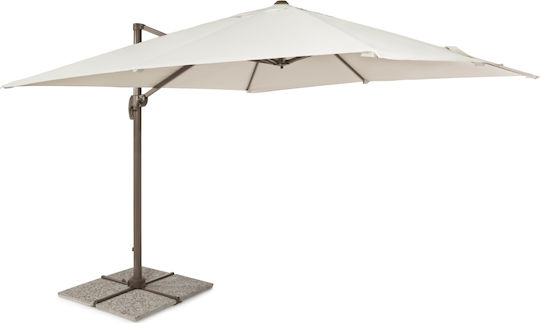 Umbrelă Suspendată Rotundă Din Aluminiu Dallas Ecru Φ3m