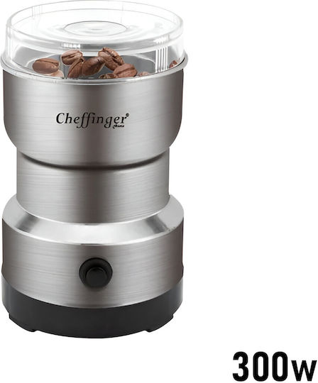 Cheffinger Mini Mixer 300w 2 In 1 Rostfreier Stahl Klingen Kaffeemühle Funktion 0,35l Graue