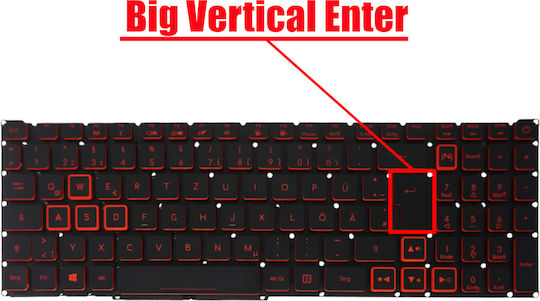 German Laptop Keyboard For Laptop Acer Helios 300 Ph315-52 Ph317-53 Ph317-52 Nitro 5 An515-54 An515-55 An515-43 An517-51 An715-51 Pk132k11a03 Acm18k3u4 De No Frame Backlit Red Code 40716denofrred