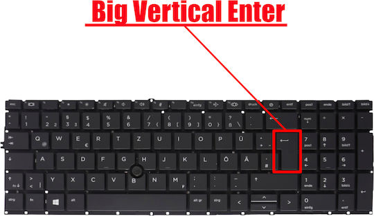 German Keyboard for Laptop HP EliteBook 850 G7 855 G7 850 G8 855 G8 ZBook Firefly 15 G7 15 G8 M07491-001 M21677-001 M07493-001 M35816-001 DE Without Frame Pointer Black Code 40675denofrpointer