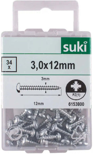 Suki Şuruburi Cu Diametru M3 Şi Lungime 12mm 34 Bucăţi