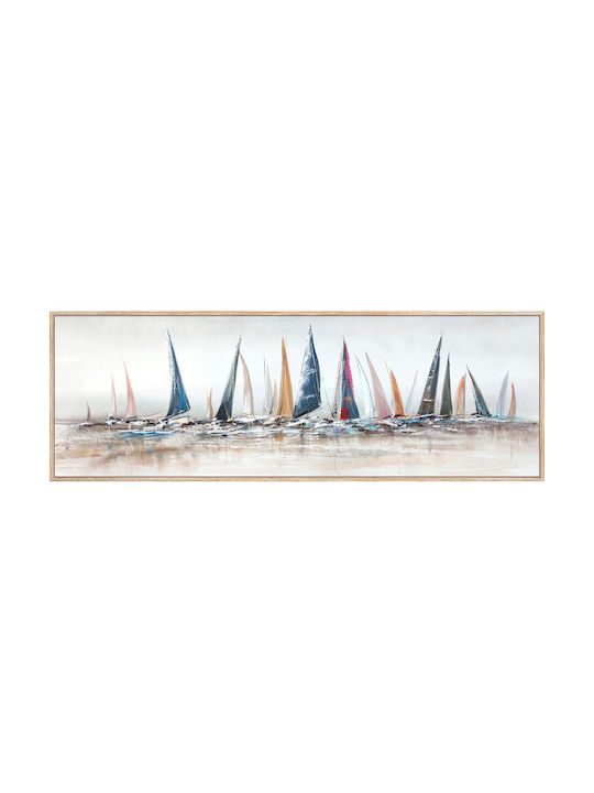 Ölgemälde Boote 30x90