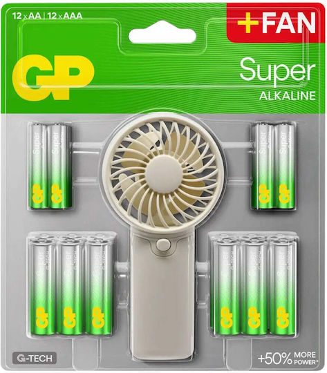 Gp Summer Pack Алкални Батерии Super AA X 12 Бр + Super AAA X 12 Бр + Вентилатор Gp Batteries