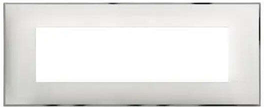 7-module Frame Classia Legrand White Chrome