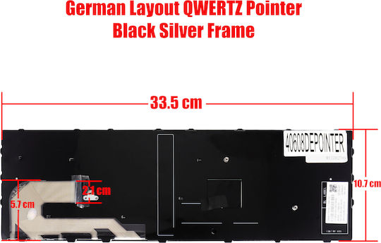 German Laptop Keyboard For HP Zbook 15u G5 8pw98pa 1y3j3us 15u G6 2zc06ea 2zc05ea Elitebook 850 G5 850 G6 755 G5 L17971-071 De Pointer Black Silver Frame Code 40608depointer