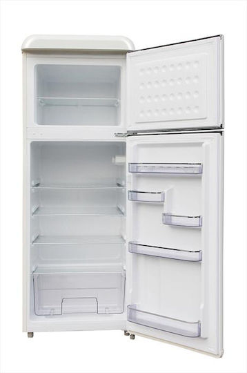 Akai Proffesional Retro Doppeltür-Kühlschrank 208lt Höhe 147xBreite 54,5xTiefe 58,5cm Beige CLASS241KCR