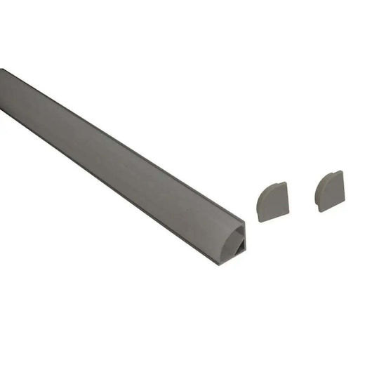 Profil De Aluminiu Pentru Bandă LED Colțar Rotund Capac Mat 1m D-il