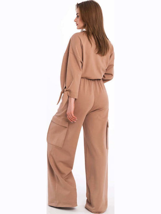 Bluza Damă Bumbac Mânecă Lungă Bej