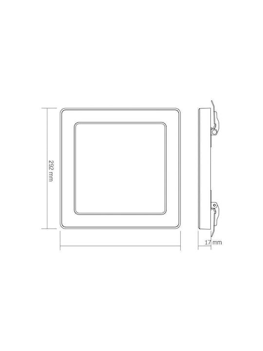 Videx Plafonieră de Tavan 29,2 cm Albă cu LED Integrat
