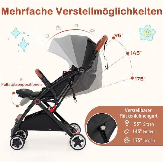 Costway Reversible Baby Stroller Suitable for Newborn Black