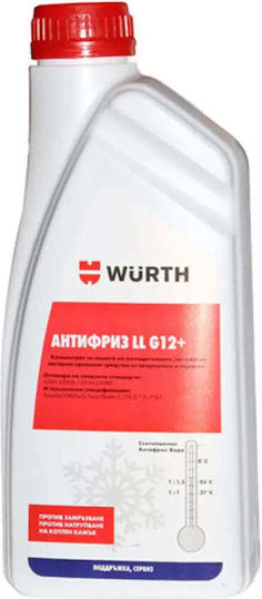 Wurth Сгъстен Антифриз Течност За Радиатор На Автомобил G12+ 1л