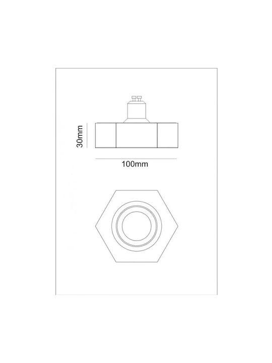 Lightex Спот с Цокъл GU10 в Бял Цвят