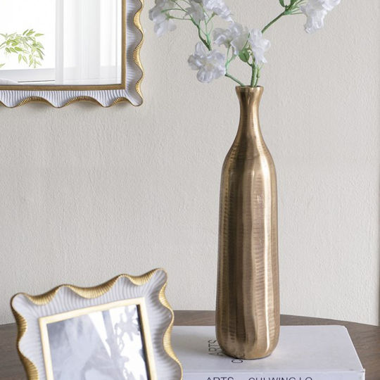 Artekko Decorative Vase Metallic Noble Gold Diameter 9.5xHeight 38cm