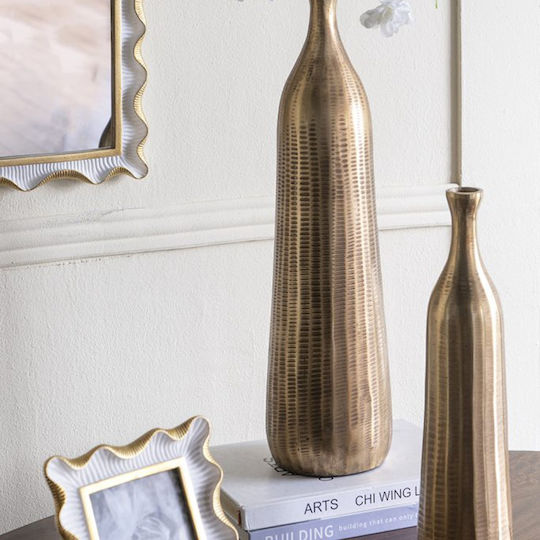 Artekko Decorative Vase Metallic Noble Gold Diameter 13xHeight 51cm