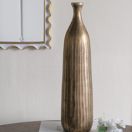 Artekko Decorative Vase Metallic Noble Gold Diameter 13xHeight 51cm