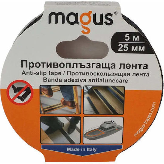 Антихлъзгаща Изолационна Лента 5 М/25 Мм Черен Цвят Magus As-5black