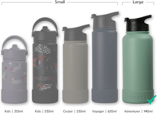 Dozze Water Bottle Silicone Boot Large Sage Green