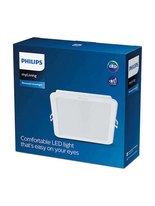 Philips Panel Τετράγωνο LED Panel 12.5W με Ψυχρό Λευκό Φως 6500K