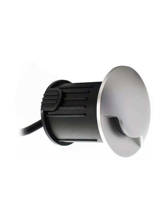 Lightex Σποτ Δαπέδου LED 3W με Ψυχρό Λευκό Φως IP67 Ασημί