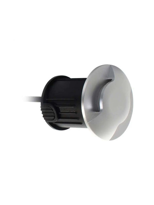 Lightex Σποτ Δαπέδου LED 3W με Ψυχρό Λευκό Φως IP67 Ασημί