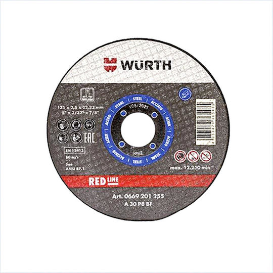 Metal Disc Red Line Ø125 1.0mm Wurth