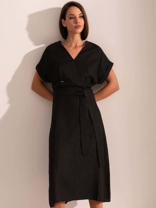 Rochie De Vară Pentru Femei Midi Neagră