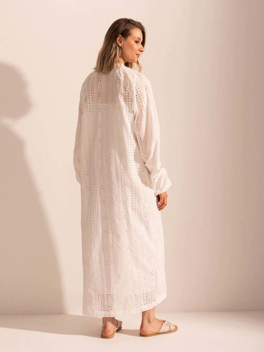Sommer Maxi Damenkleid Weiß
