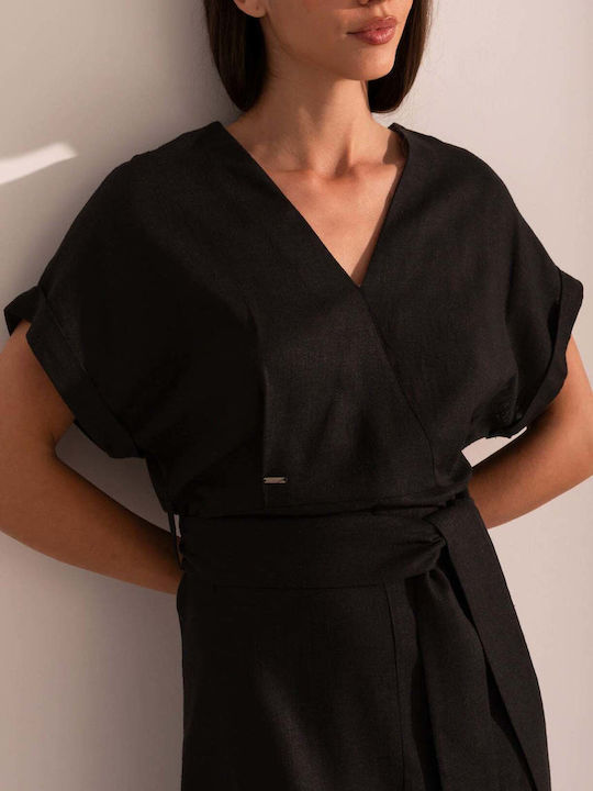 Rochie De Vară Pentru Femei Midi Neagră