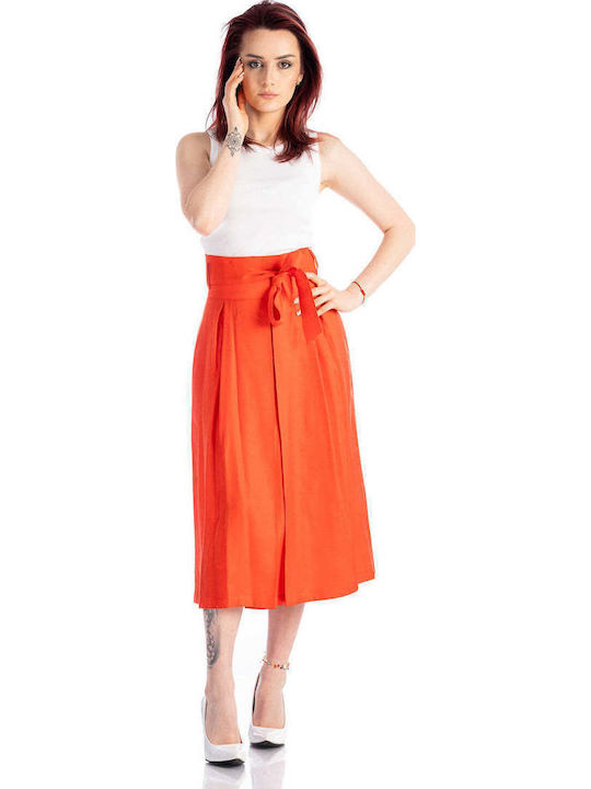 Hohe Taille Midi Damenrock Rote