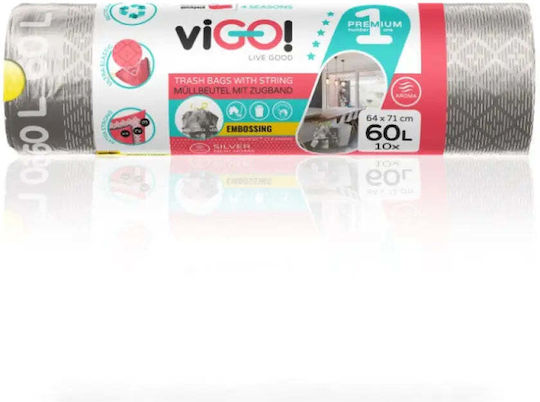 Vigo Kombucha Торби За Смет Капацитет 60л 71x64см 10 Бройки Сиви