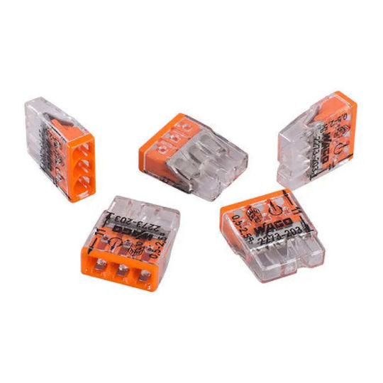 Wago 5 Броя Клеми За Бързо Свързване На Кабели 3x0.08mm-2.5mm