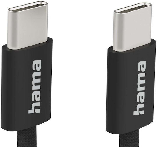 Hama Charging Cable Fabric Usb-c Usb-c 1 M Nylon Black