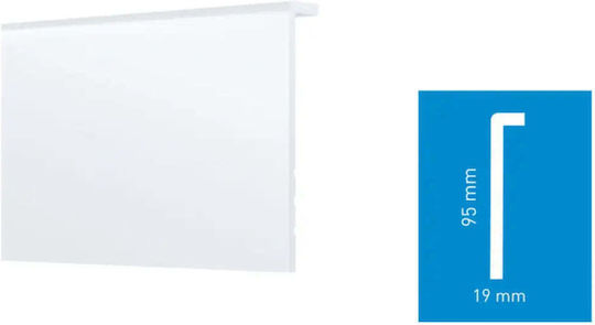 Arbiton Stiq+ White Pvc Floor Moulding 95x19 Mm