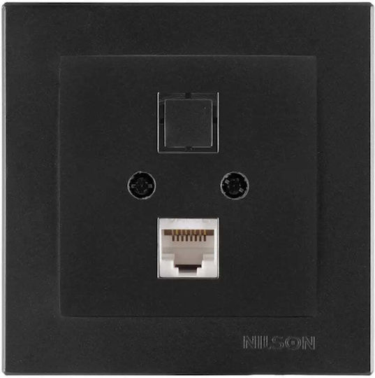 Гнездо RJ45 Черно Матирано Nilson Alegra