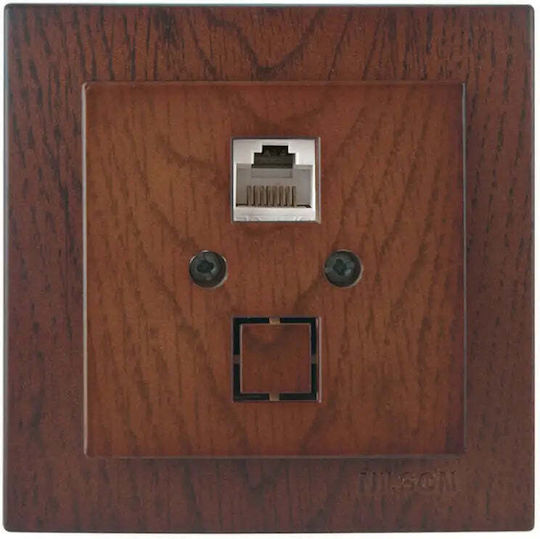 Rj45 Cat.5e Socket Walnut Nilson Alegra