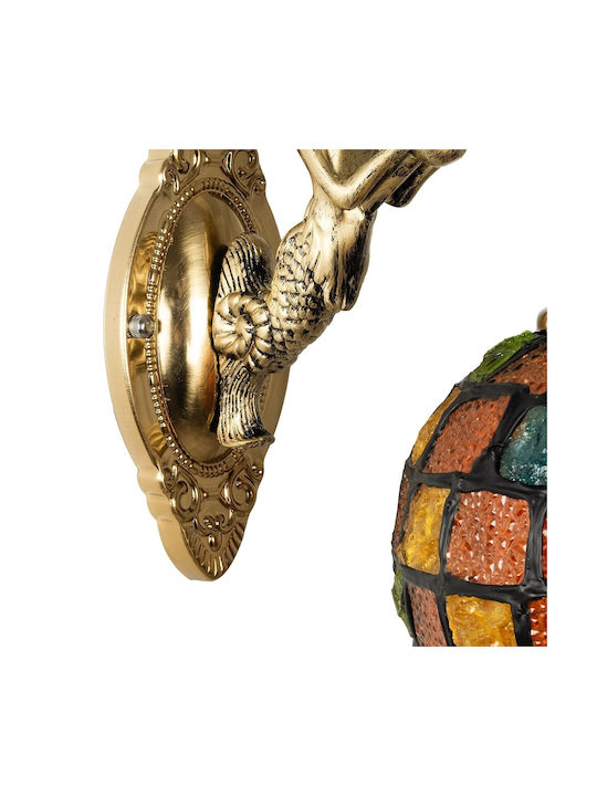 GloboStar Mermaid Vintage Φωτιστικό Τοίχου με Ντουί E27 Μπρούτζινο 30x27εκ.
